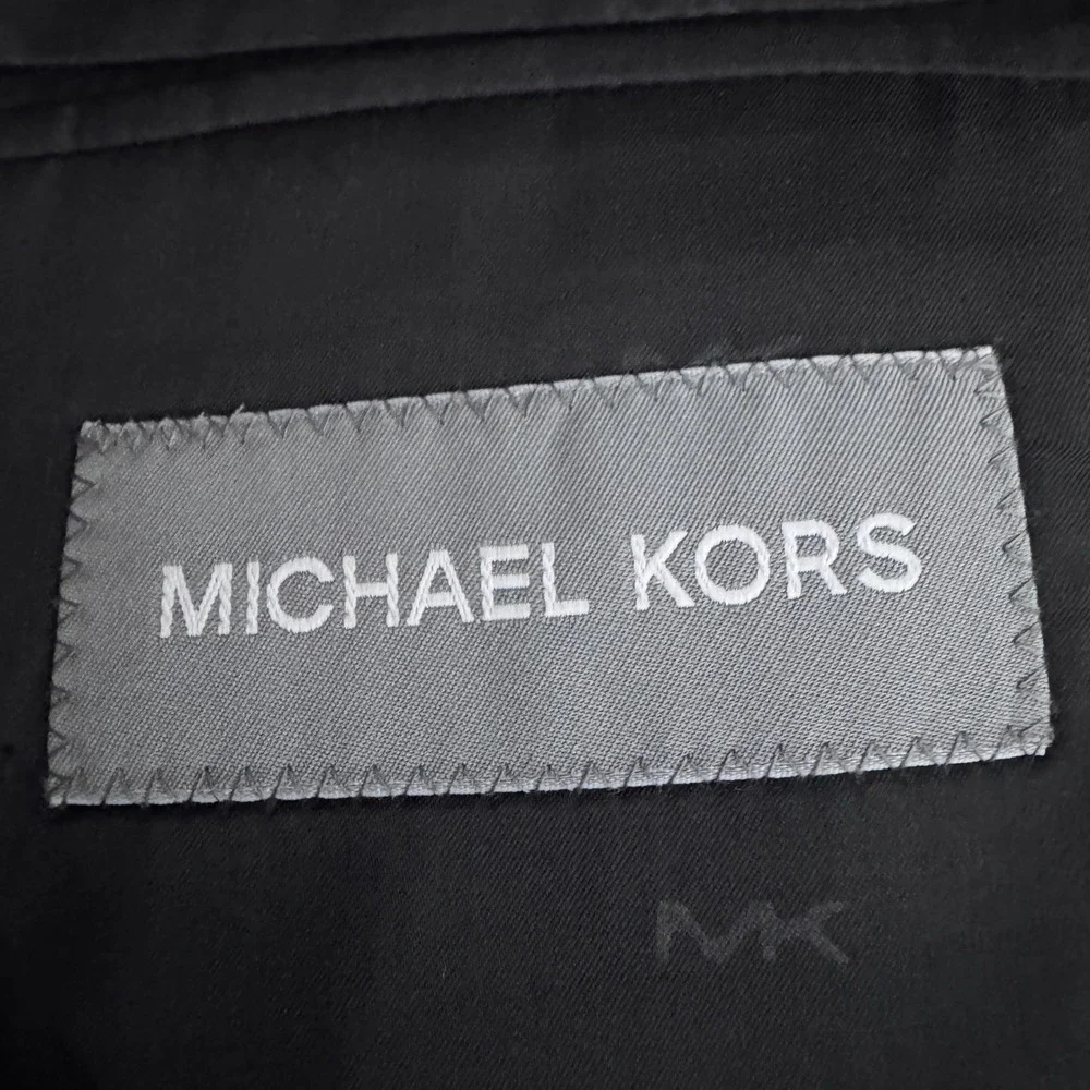 Michael Kors Tuxedo Suit‎ Mens 60R W52xL24 Black Solid Peak Lapel Formal Wedding